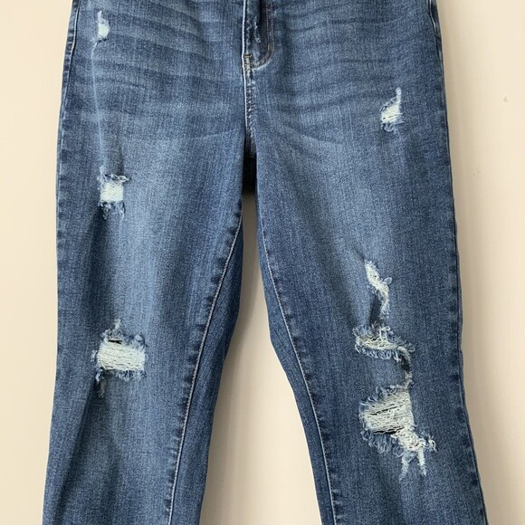 Judy Blue Distressed Relaxed Fit Jeans Raw Hem 29 - Picture 4 of 8